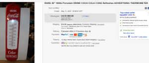 1950s Porcelain Drink Coca Cola Coke Refreshes