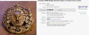 3. Top Badge Sold for $898.88. on eBay