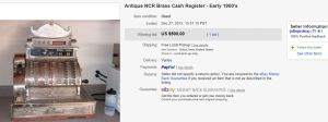 3. Top Cash Register Sold for $500. on eBay