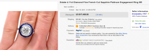 4. Top Diamonds & Jewelry  Sold for $17,400 on eBay