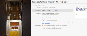 4. Top Binocular Sold for $1,705. on eBay