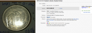 5. Top Error Sold for $1,500. on eBay