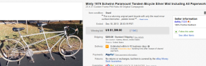 5. Top Bicycle Sold for $1,399. on eBay