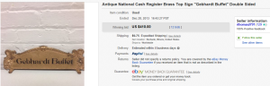 5. Top Cash Register Sold for $410. on eBay