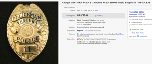 5. Top Badge Sold for $755.55. on eBay