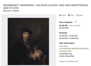 Man with a Sword by Rembrandt Harmensz. van Rijn (Leiden 1606-1669 Amsterdam) and Studio