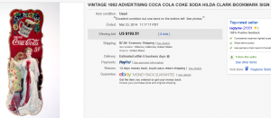 1902 Coca Cola Coke Soda Hilda Clark Bookmark