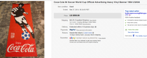 1994 Coca-Cola 94 Soccer World Cup Official Advertising