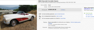 1. Top Car Sold for $51,001. on eBay