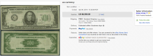 1. Top Currency Sold for $6,500. on eBay