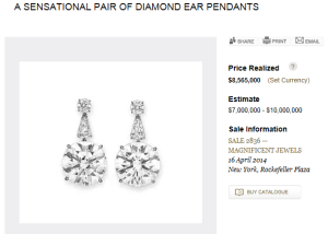 Pair of Diamond Ear Pendants 