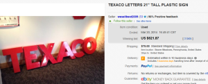 Texaco Letters Signs
