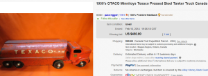 Texaco Truck Toy