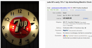 1960's early 70's 7 Up Electric Clock