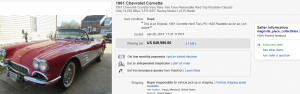 2. Top Car Sold for $49,950. on eBay