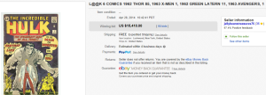 2. Top Comic Book Sold for $15,410. on eBay