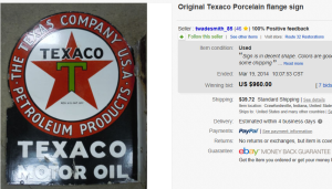 Texaco Motor Oil Sign