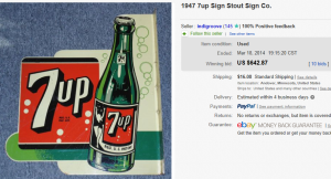 1947 7 Up Sign Stout Sign