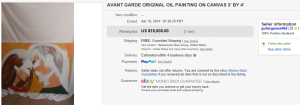 3. Top Art (Painting) Sold for $19,000. on eBay
