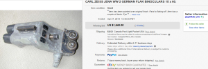 3. Top Binocular Sold for $1,640. on eBay