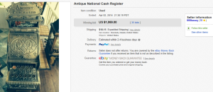 3. Top Cash Register Sold for $1,069. on eBay