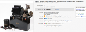 3. Top Camera Sold for $3,550.99. on eBay