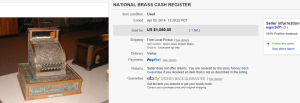 4. Top Cash Register Sold for $1,050. on eBay