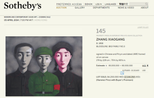 Zhang Xiaogang Painting Sold for $12,144,264.