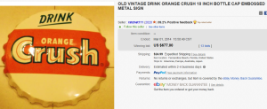 Drink Orange Crush Sign