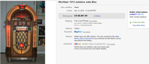 1. Most Expensive Juke Boxe Sold for $6,601. on eBay