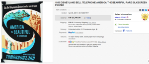 3. Top Disney Sold for $3,700. on eBay