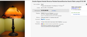 3. Most Expensive Lamp Sold for $3,049.99. on eBay