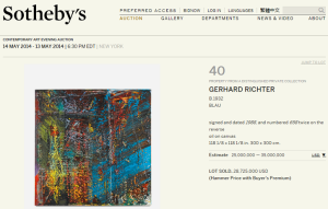 3. Blau by Gerhard Richter Sold for $28,725,000.
