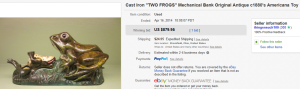 4. Most Expensive Mechanical Bank Sold for $879.95. on eBay