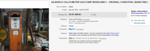 5. Top Gas Pump Sold for $1,450. on eBay