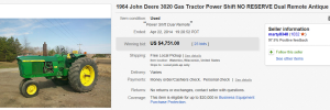 1. Top Tractor Sold for $4,751. on eBay