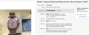 1. Top Rolex Sold for $23,000. on eBay
