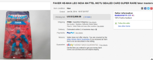 1. Top Action Figure Sold for $12,800. on eBay