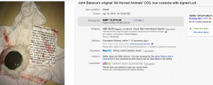 1. Most Expensive Memorabilia Sold for $23,279.16. on eBay 