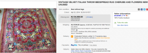 1. Top Rug & Blanket Sold for $3,791.81. on eBay
