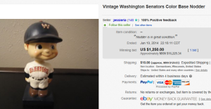 1. Top Bobble Head Sold for $1,250. on eBay