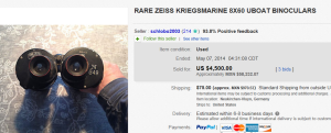 1. Top Binocular Sold for $4,500. on eBay
