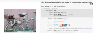 2. Top Bicycle Sold for $3,750. on eBay