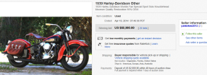 2. Most Expensive Motorcycle Sold for $55,000. on eBay