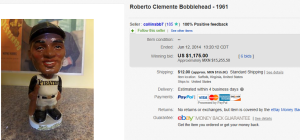 2. Top Bobble Head Sold for $1,175. on eBay