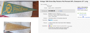 2. Most Expensive Pennant Sold for $484. on eBay