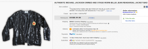 2. Most Expensive Memorabilia Sold for $20,101. on eBay