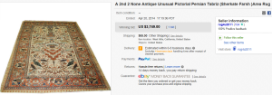 2. Top Rug & Blanket Sold for $3,749. on eBay