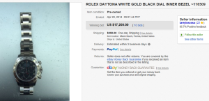 2. Top Rolex Sold for $17,200. on eBay