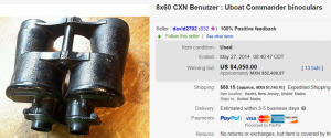 2. Top Binocular Sold for $4,050. on eBay